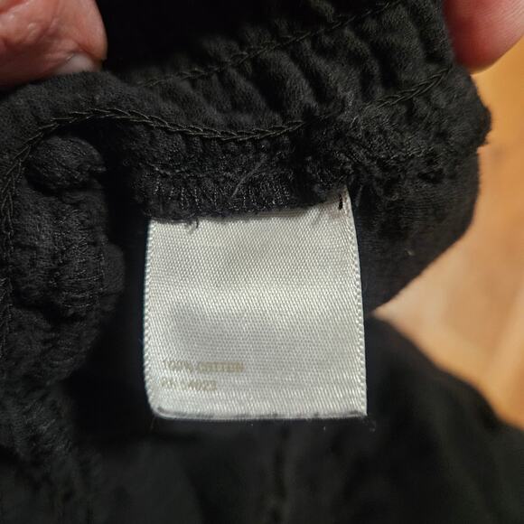 Old Navy Pants Womens XL Black Crinkle Cotton Cropped Drawstring Waist Pockets - Picture 11 of 11